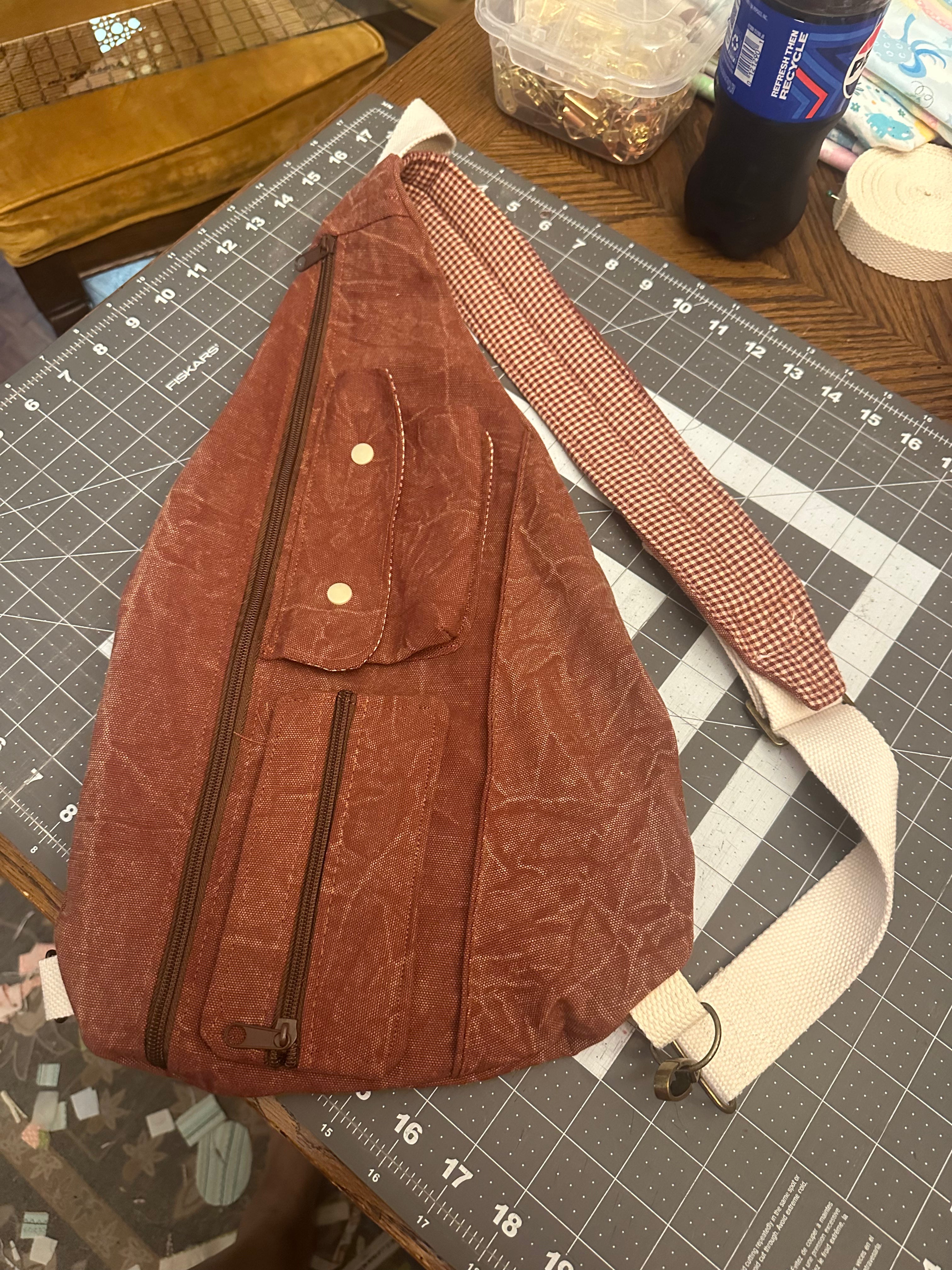 Rust Teardrop Sling Bag