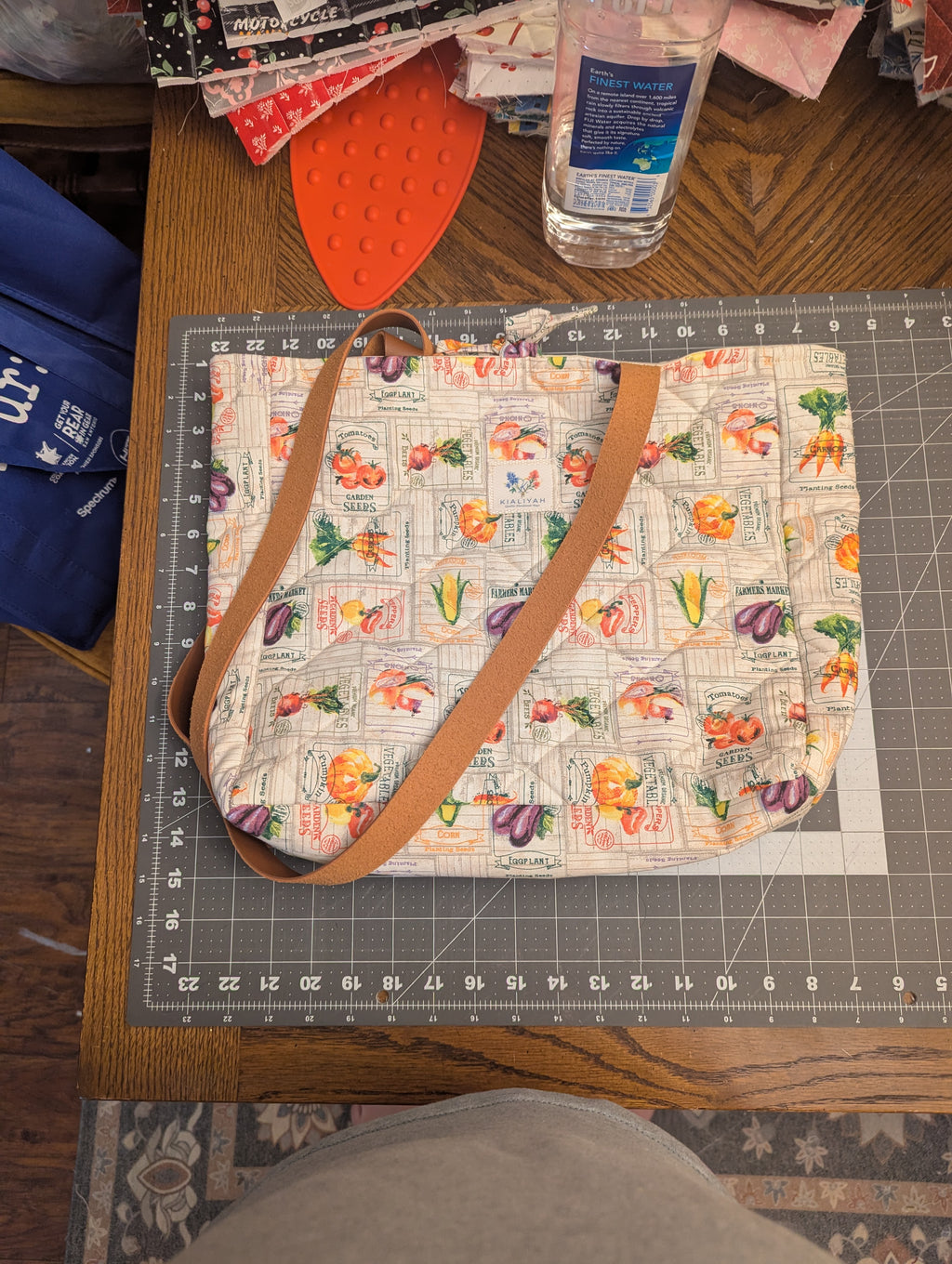 Medium Handmade Homestead Seed Packet Quilted Carryall